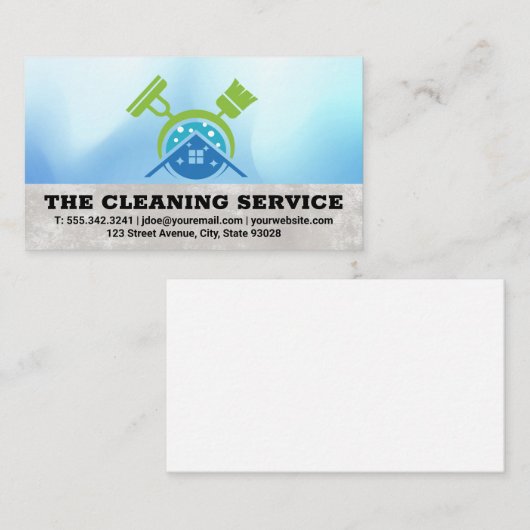 Broom Mop | Zuhause-Logo für Reinigungsartikel Visitenkarte (Vorne/Hinten)