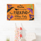 Broom Parking Hexenhut Bat Halloween Funny Party Banner (Insitu)