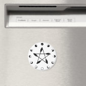 Broom Pentagramm Moon Phase - Schwarz Magnet (In Situ (Geschirrspüler))