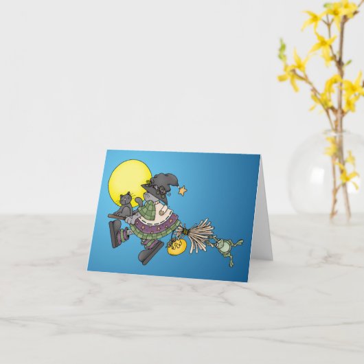 Broom Ride Karte (Gelbe Blume)