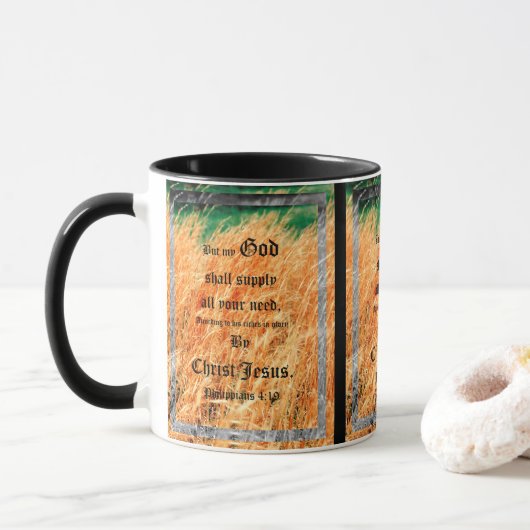 Broom Sage Abstract Philipper 4:19 Tasse (Mit Donut)
