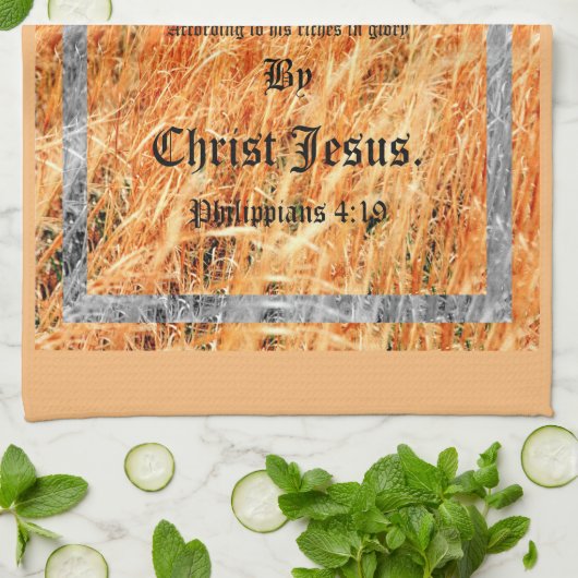 Broom Sage Abstrakt Philippians 4vs19 Geschirrtuch (Gefaltet)