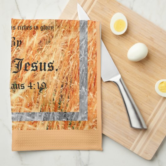 Broom Sage Abstrakt Philippians 4vs19 Geschirrtuch (Viertel Falte)