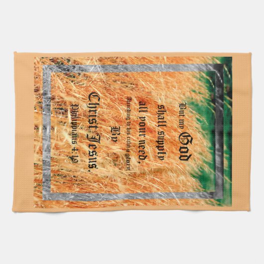 Broom Sage Abstrakt Philippians 4vs19 Geschirrtuch (Horizontal)