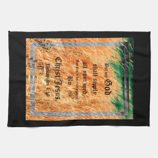 Broom Sage Abstrakt Philippians 4vs19 Geschirrtuch (Horizontal)