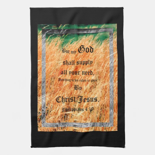 Broom Sage Abstrakt Philippians 4vs19 Geschirrtuch (Vertikal)