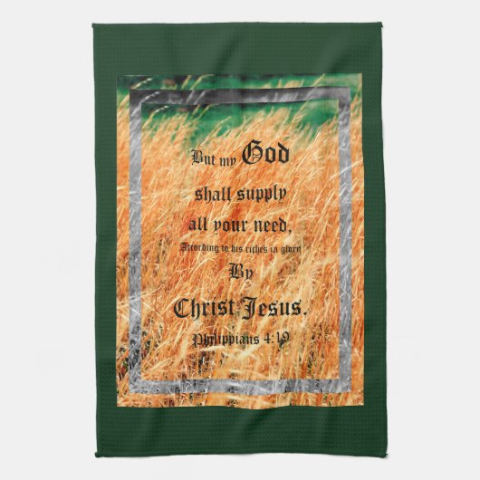 Broom Sage Abstrakt Philippians 4vs19 Geschirrtuch (Vertikal)