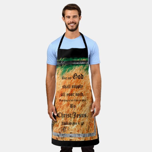 Broom Sage Abstrakt Philippians 4vs19 Schürze (Getragen)