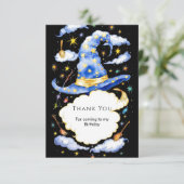 Broom Simple Magic Wizard Geburtstag Dankeskarte (Stehend Vorderseite)