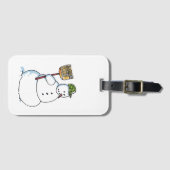 Broom Snowman luggage tag Gepäckanhänger (Vorderseite (Horizontal))