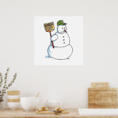 Broom Snowman matte Poster (Küche)