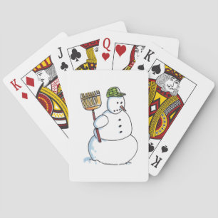 Broom Snowman Poker spielt Karten Spielkarten