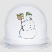 Broom Snowman snow globe Schneekugeln (Vorderseite)