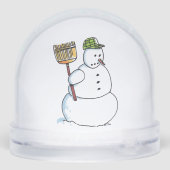 Broom Snowman snow globe Schneekugeln (Rückseite)