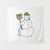 Broom Snowman Tapestation Wandteppich (Vorderseite)