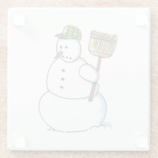 Broom Snowman Untersetzer (Rückseite)