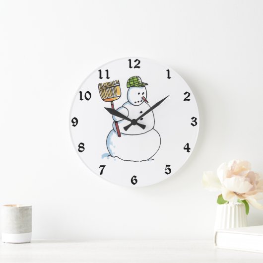 Broom Snowman Wanduhr (Zuhause)