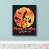 Broom surfhexen - Funny Halloween Leinwanddruck (Insitu (Holzboden))
