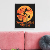 Broom surfhexen - Funny Halloween Leinwanddruck (Insitu (Wohnzimmer))