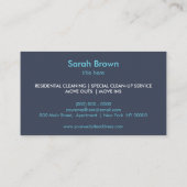 Broom Zuhause Clearing House Behaltend Navy Blue Visitenkarte (Rückseite)