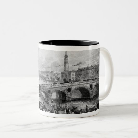 Broomielaw Brücke, Carlton Platz Zweifarbige Tasse (VorderseiteRechts)