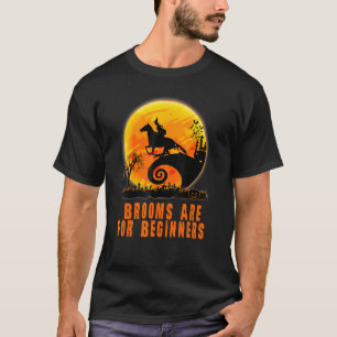 Brooms Are For Beginners Funny Horse Rider Witch H T-Shirt