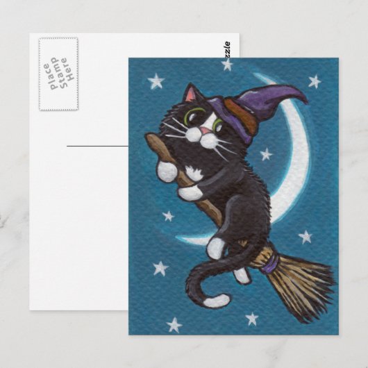 Broomstick - Halloween Postkarte (Vorne/Hinten)