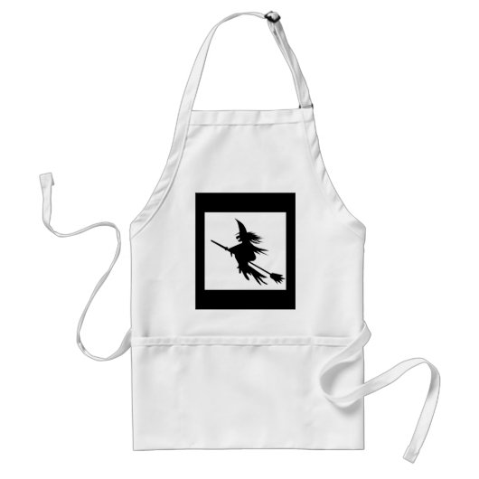 Broomstick-Hexe-Silhouette Schürze (Vorne)
