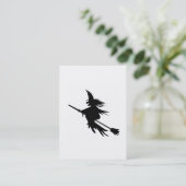 Broomstick-Hexe-Silhouette Visitenkarte (Stehend Vorderseite)