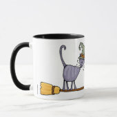 Broomstick Kitty-Tasse Tasse (Links)