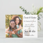 Broomstick Wedding Foto Save the Date (Stehend Vorderseite)
