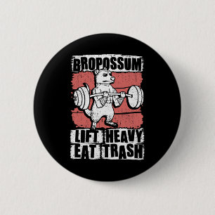 Bropossum hebt schweres Essen Müll Beuteltier Fitn Button