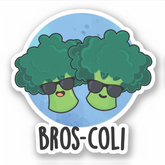 Bros-coli Funny Veggie Broccoli Pun Aufkleber (Vorderseite)