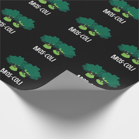 Bros-coli Funny Veggie Broccoli Pun Dark BG Geschenkpapier (Ecke)