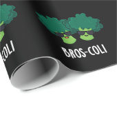 Bros-coli Funny Veggie Broccoli Pun Dark BG Geschenkpapier (Rolleneckpunkt)
