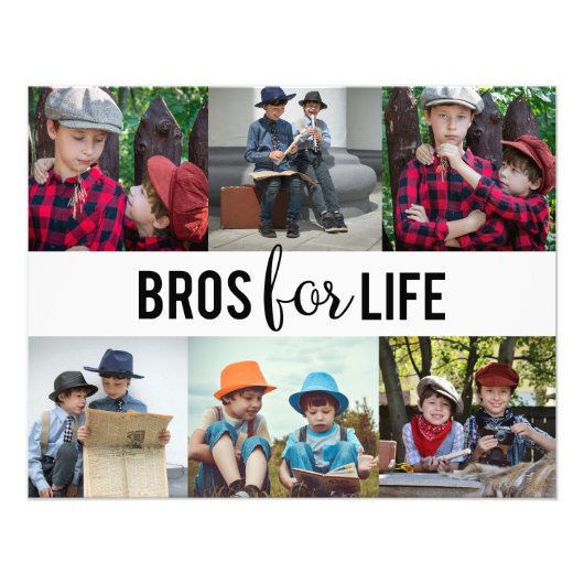 Bros for Life Brothers Foto Collage Typografy (Vorne)