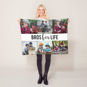 Bros for Life Brothers Foto Collage Typografy Fleecedecke