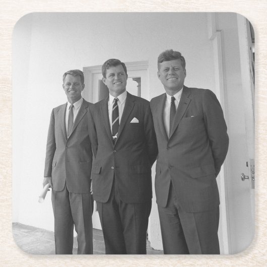Bros, Präsident John Kennedy, Robert & Ted Rechteckiger Pappuntersetzer (Vorderseite)