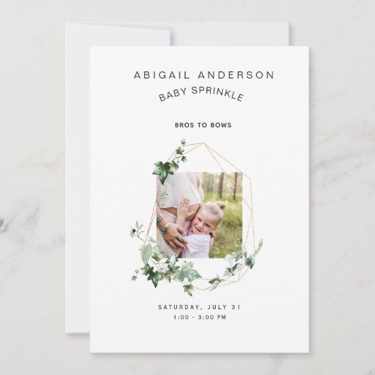Bros to Bows Baby Sprinkle Einladung (Vorderseite)