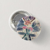 BROSCHE DAMEN-TURQUOISE (AQUARELL) BUTTON (Vorne & Hinten)