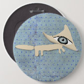 Brosche Fox Schmuck Polka Punkte blau Junge Fuchs Button (Vorne & Hinten)