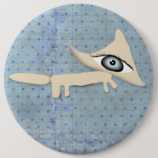 Brosche Fox Schmuck Polka Punkte blau Junge Fuchs Button (Vorderseite)