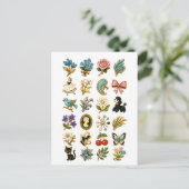 Brosche im Vintage-Stil Postkarte (Stehend Vorderseite)