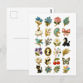 Brosche im Vintage-Stil Postkarte (Vorne/Hinten)