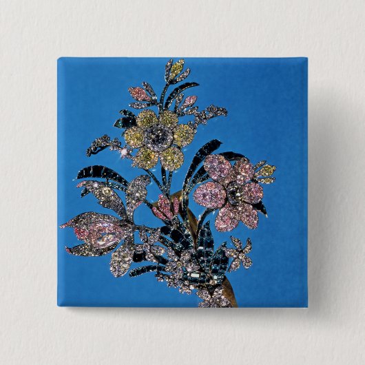 Brosche in der Form des großen Blumenstraußes mit Button (Vorderseite)