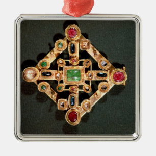 Brosche in Form eines griechischen Kreuzes Silbernes Ornament