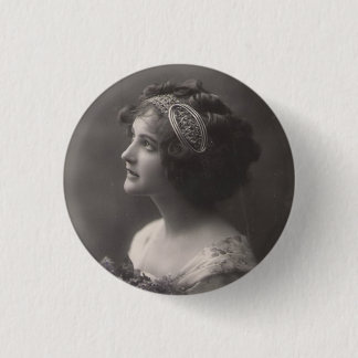 Brosche plattiert Dame vintage Button