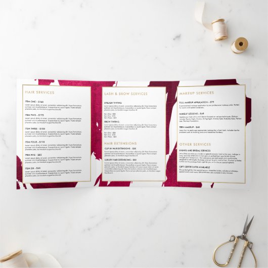 Broschüre abstrakt Deep Ruby Red Brushstrokes Bros (Innenseite)