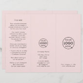 Broschüre Beruflich Blush Pink Trifold (Vorne/Hinten)