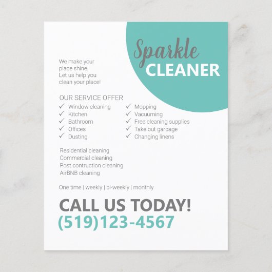 Broschüre "berufliche Reinigungsservice Flyer" (Hinten)